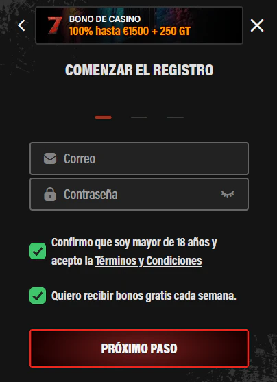 Jokery Casino registro e inicio de sesión